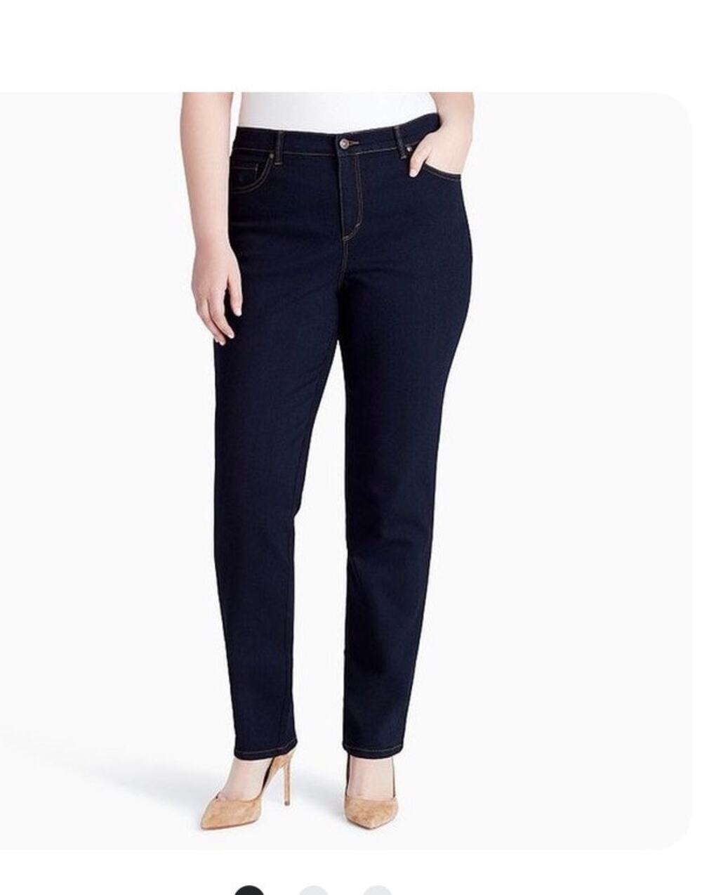 Gloria Vanderbilt Amanda Black Slimming Jeans Womens 22WPS Stretch NWT